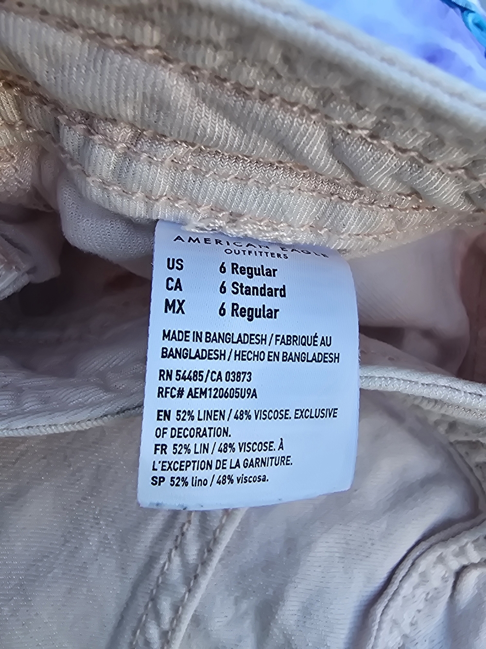 American Eagle Light Pink Drawstring Wide Leg Linen Pants Size 6 - Picture 13 of 14